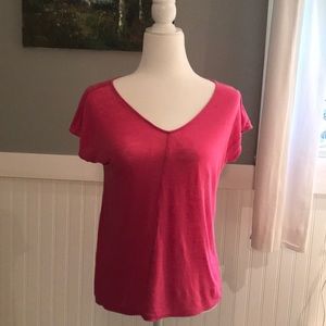 LOFT Tee, linen, fuschia